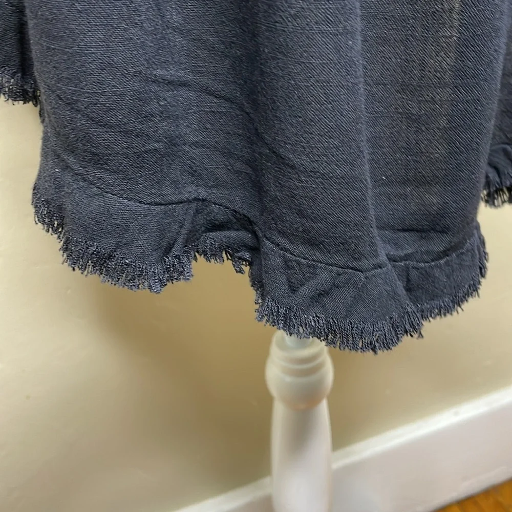 UMGEE Top Black Linen Blend Popover BOHO Side Splits to Waist Sleeveless Small - Picture 5 of 12